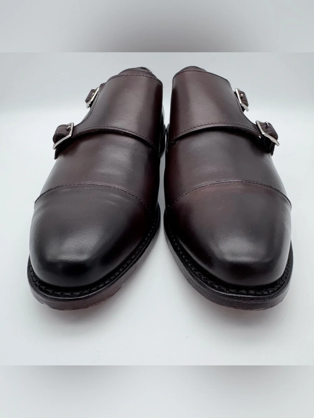 Allen Edmonds Mora 2.0 Brown Leather Double Monk Strap Shoes Men's Size 9 D